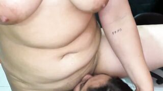 Stepsister with natural big melons gets her cunt screwed for the first time, lesbian sex