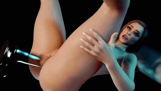 Busty Beauty Has Anal Glass Dildo - 3D Porn