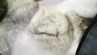 Amatuer unshaved Needy Bear Rubs shlong to CUM on self