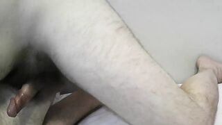Amatuer unshaved Needy Bear Rubs shlong to CUM on self
