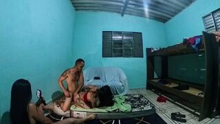 Eating my wife's best friend's butt bareback and fucking her cunt