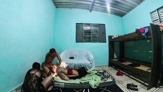 Eating my wife's best friend's butt bareback and fucking her cunt