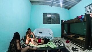 Eating my wife's best friend's butt bareback and fucking her cunt