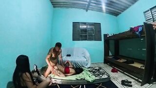Eating my wife's best friend's butt bareback and fucking her cunt