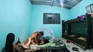 Eating my wife's best friend's butt bareback and fucking her cunt