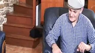 French Floozy A41 playgirl maid older man 3-some