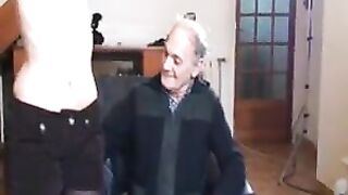 French Floozy A41 playgirl maid older man 3-some