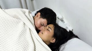 My Horny Boyfriend Gives Me a Hard Fuck No Matter That My Little Stepbrother Is by Our Side.