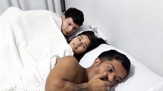 My Horny Boyfriend Gives Me a Hard Fuck No Matter That My Little Stepbrother Is by Our Side.