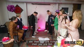 BRIDE4K. A Wedding Orgy with one Bride, her Husband, and two of his friends