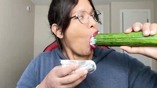 ASMR Biggest Cucumber with Yogurt: The Almost all wonderful Way to Eat It ? ?NSFW