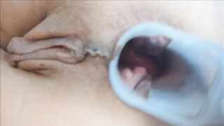 Anal speculum and pussy play juicy orgasms close up