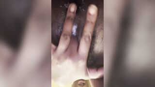 Hot golden-haired nasty ebony angel with creamy soaked snatch - SOLO -