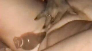 Real Amateur Homemade Stepaunt Gets Ass Drilled with Sextoy & Sucks Penis Shows Feet Anal