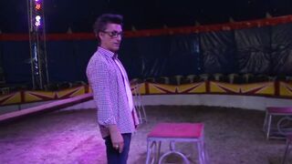 Sexy big titties banging in dogging position...in the circus