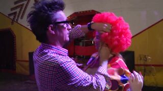 Sexy big titties banging in dogging position...in the circus