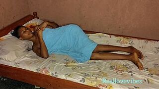 Beautiful Ebony Couple Sharing a Real Homemade Moment