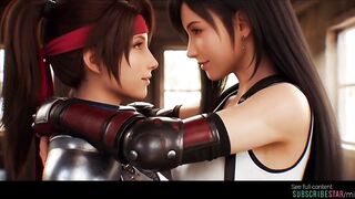 Grok Imagine AI video FFVII, Tifa x Jessie
