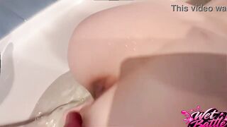 WET BATTLE: Real virgin cute VS. Super nano sex doll in shower