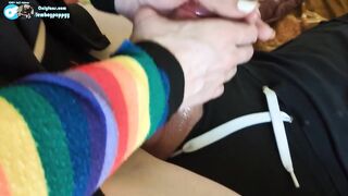 Femboy Top Fucks Trans Cutie Until This hottie Cums Handsfree