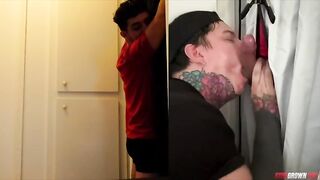 Straight Bro Gloryhole first Time