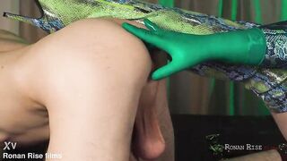 Corpulent-Assed BBW Domme Gags & Cuffs Slender Man Then Finger-Fucks His Booty During the time that Milking His Huge Dong Dry - FULL