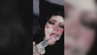 Long Sexting Session with Subtitles: Skinny Punk Beauty Shows Underwear and Ends with Orgasm