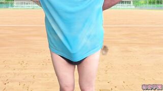 I ejaculate inside my rubber bloomers with an anal sextoy inserted. SecretGakuen