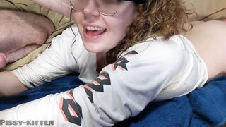 Casual piddle and cum in mouth - this chap didn't feel like getting off the daybed to pee