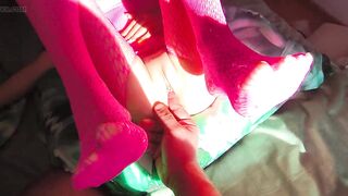 I'm dressed in hawt sheer lingerie and step-brother masturbates my pink