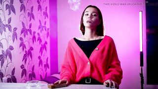 Playful Russian Girl Smokin' Cigarette Outdoor Tease