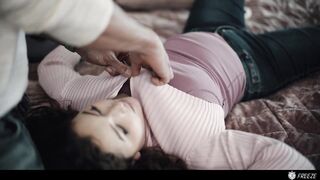 Step Daddy Freezes Stepdaughter And Bangs Her To Multiple Orgasms