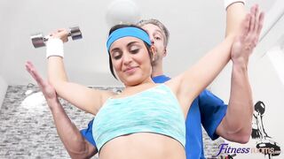 BIG MELONS AFGHAN pushed to HER RESTRICTION in gym - FULL SCENE - Fitness Rooms