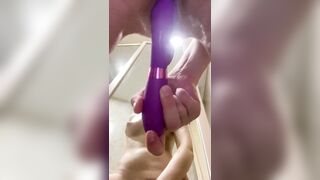 Fucking pussy in the mirror, orgasm with abundant lubrication