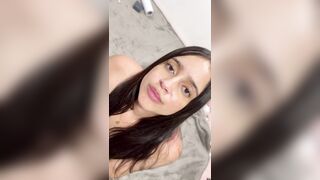 Young Lalin gal honey gags on grand-dad BWC and gets an injection of milk