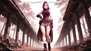 Redhead Warrior in Ruins! Forbidden Meeting in the Industrial Wasteland, her tight combat dress juicy and hazy eyes.