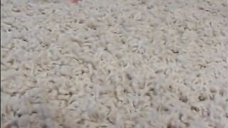 Young blonde takes a hard black dick deep down her throat