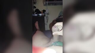 T-girl empties her balls