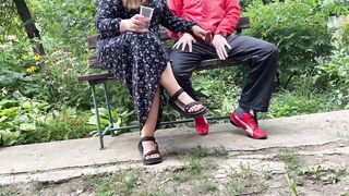 A mature stepmom talked me into cumming into a glass outdoors