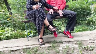 A mature stepmom talked me into cumming into a glass outdoors