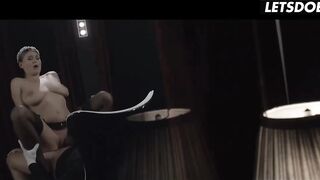 Riding the Masked Guy's Schlong in Garter Thong and Heels, Grinding My Snatch Deep