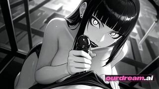 Dark-Haired Comics Hottie's Naughty Penthouse Ride