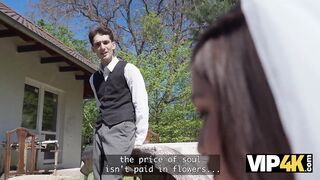 VIP4K. Gorgeous 18-years old Honey fucks with the Priest on her Wedding