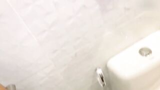 gratified when screwing Binor's pussy in the bathroom until she ejaculates inside