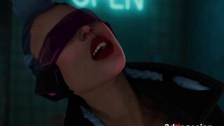 Neon Rave Slut Bonny – Blow job in baths, deep raw fuck & impure jizz flow