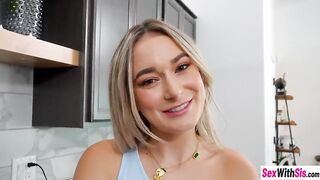 Sexy stepsister swallowed big schlong and hot teen pounded her booty on that hard dick