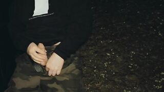 Outdoor masturbation in the spotlight