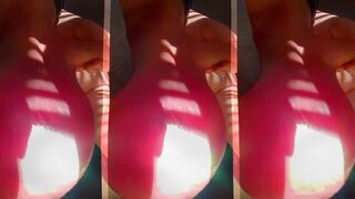 Masturbating with Saline filled Balls - Real Life Shemale hentai biggest ever Balls Sunshine Cheerful Compilation
