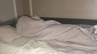 Sensitive evening sex, cum on her ass