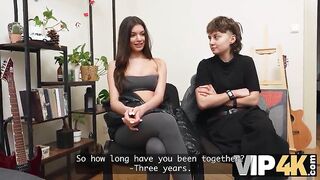 VIP4K. 18yo Lesbian tries a Penis and Ejaculation